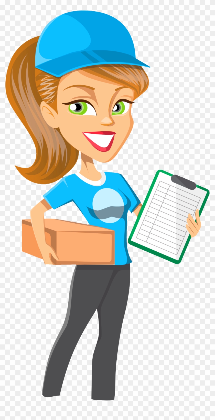 Courier Girl Vector Png Transparent Image - Clip Art #762519