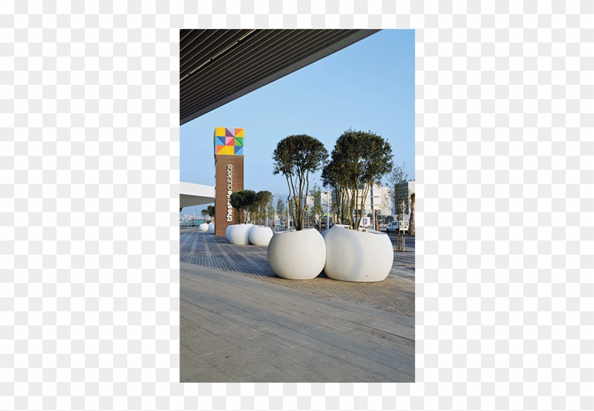 Jardinera Esfera De Hormigón Blanco De Emiliana Design - Filling Station Clipart