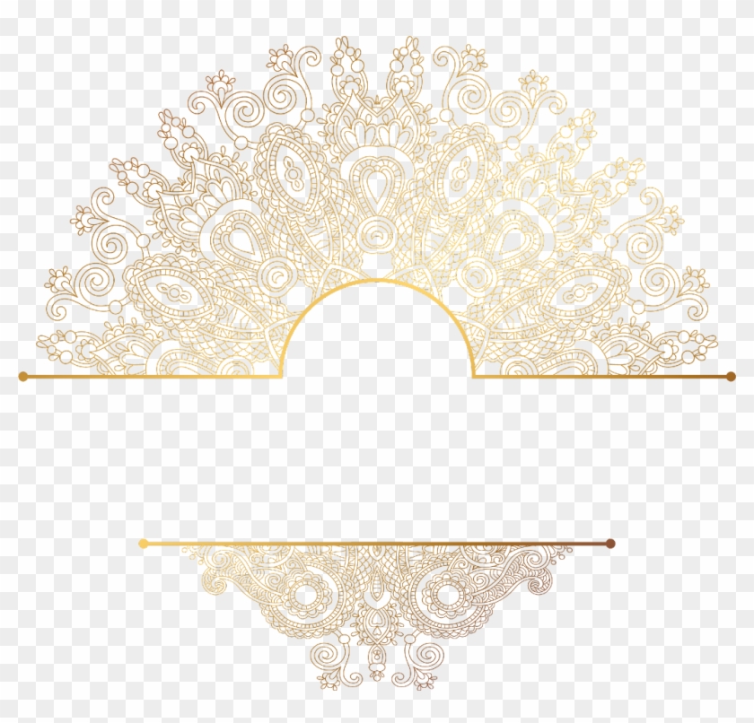 Paisley Gold Mandala Divider Header Textline Line Lines Clipart