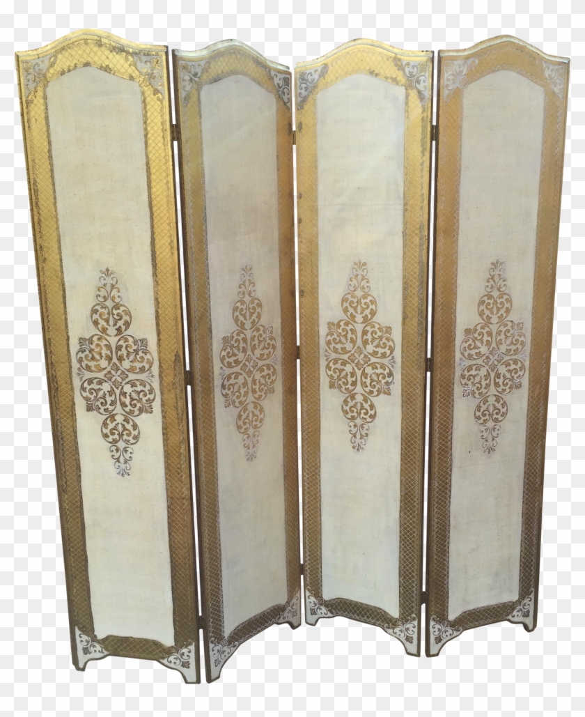 Antique Florentine Gold 4 Panel Wood Screen On Chairish - Cupboard Clipart