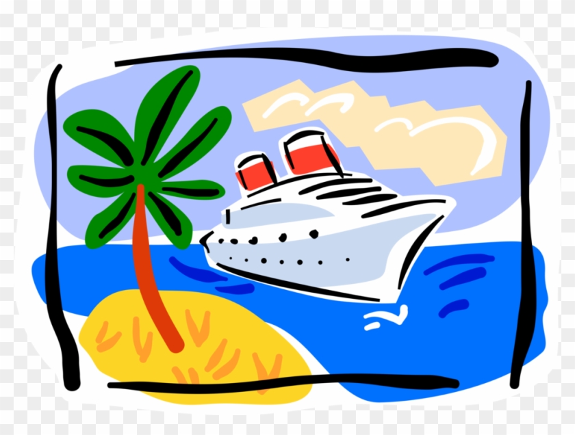 Vector Illustration Of Cruise Ship Or Cruise Liner - Royal Caribbean Cruise Ship Clip Art - Png Download