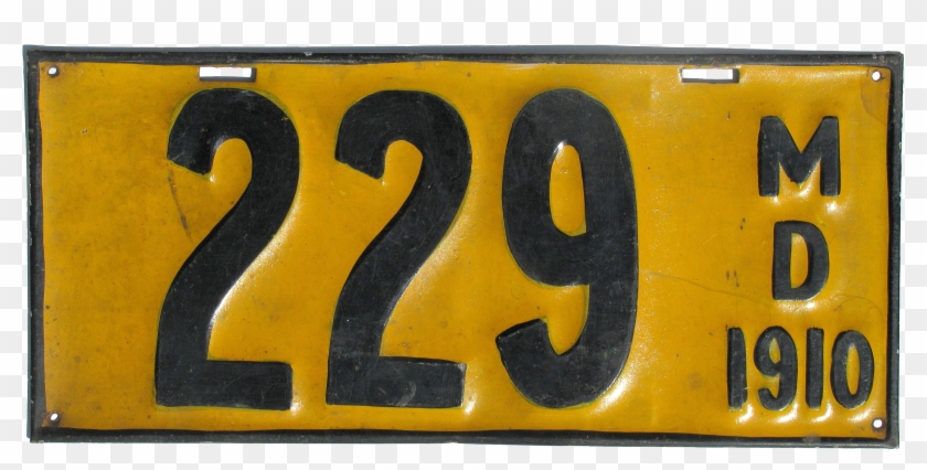 Maryland License Plate, 1910 - 1910 Maryland License Plate Clipart #764546