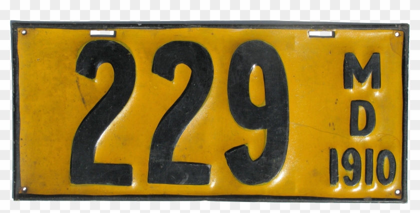 Maryland License Plate, 1910 - 1910 Maryland License Plate Clipart