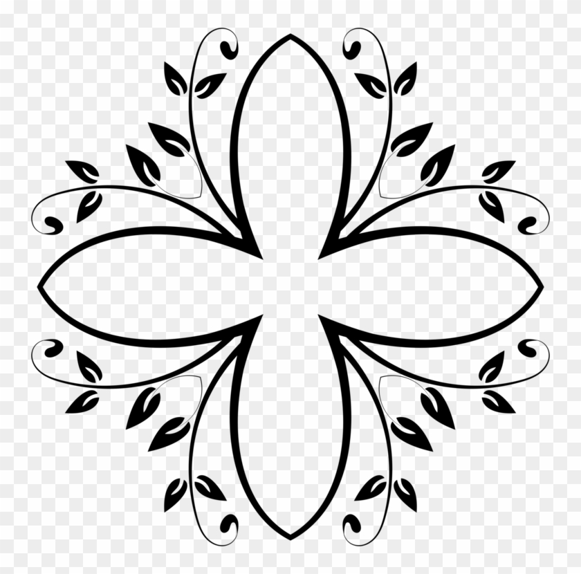 Flower Vine Floral Design Plant Stem Drawing - Clip Art - Png Download