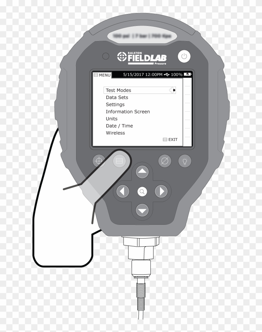 To Activate The Test Mode, Open The Menu By Pressing - Gadget Clipart