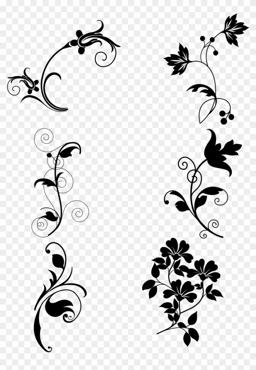 Victorian Vine Art Deco - Clip Art Black And White Vine Border - Png Download