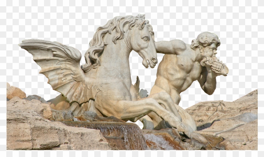 Fountain, Marble, White, Horse, Architecture, Monument - Trevi Fountain Clipart #765850