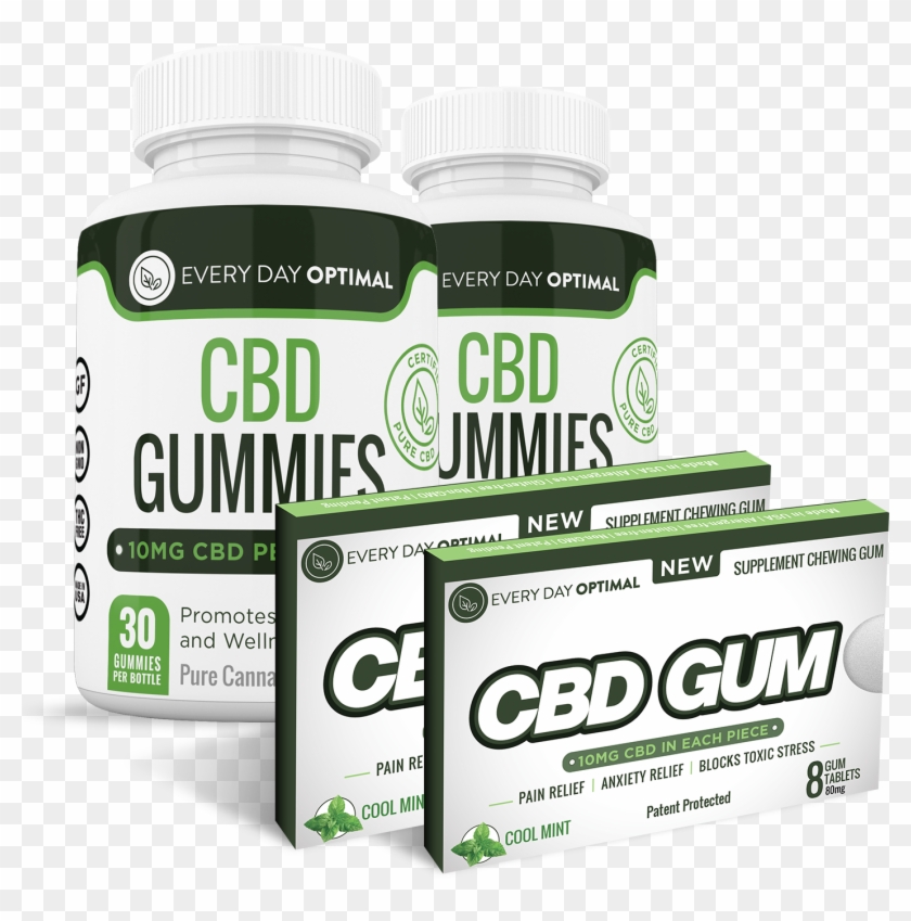 2 Bottles 10mg Cbd Gummies And 2 Packs Of Cbd Chewing Clipart #766402
