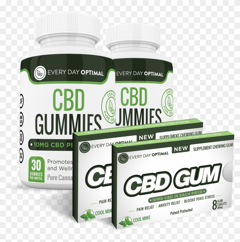 2 Bottles 10mg Cbd Gummies And 2 Packs Of Cbd Chewing Clipart