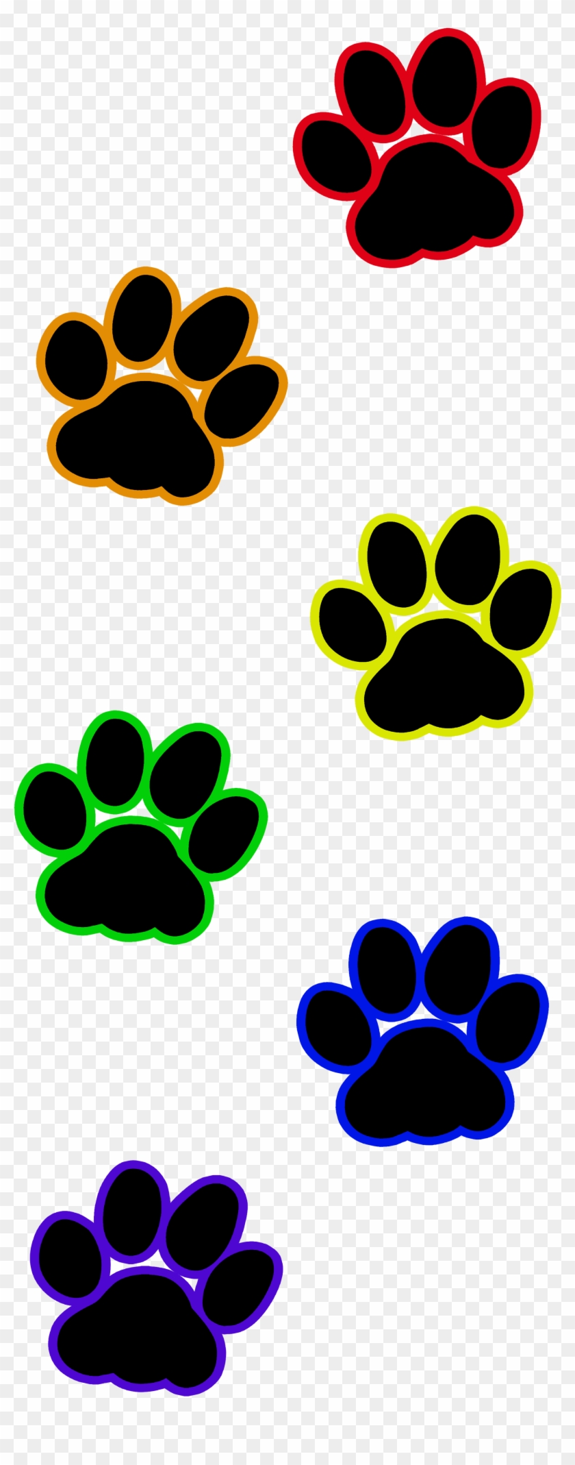 Cat Paw Print Rainbow - Cat Transparent Paw Print Clipart
