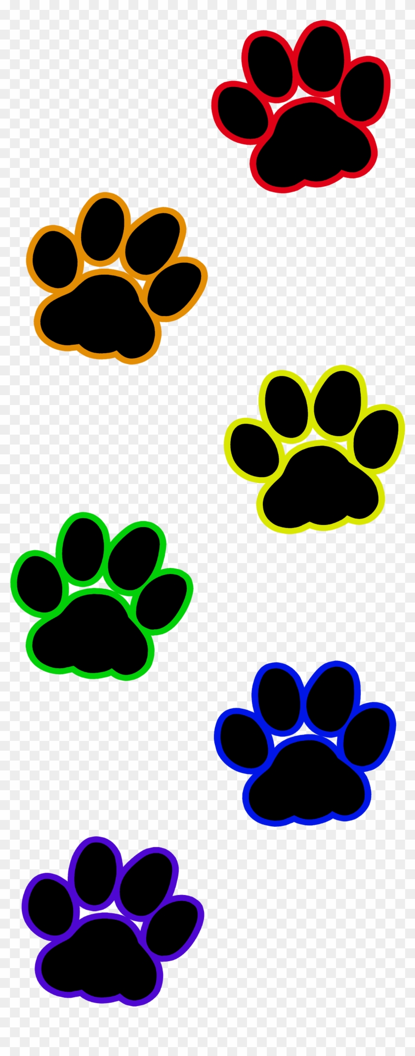 Cat Paw Print Rainbow - Cat Transparent Paw Print Clipart #766783