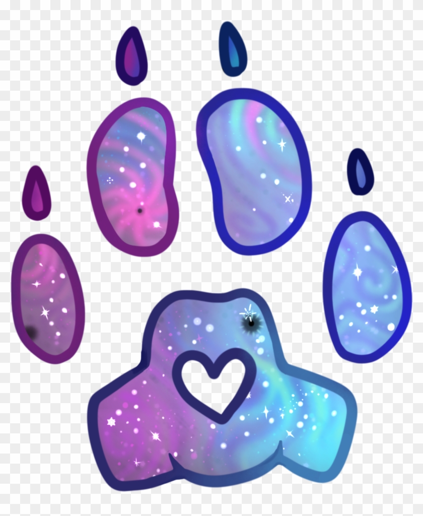 Galaxy Cat Paw Prints - Galaxy Cat Paw Print Clipart