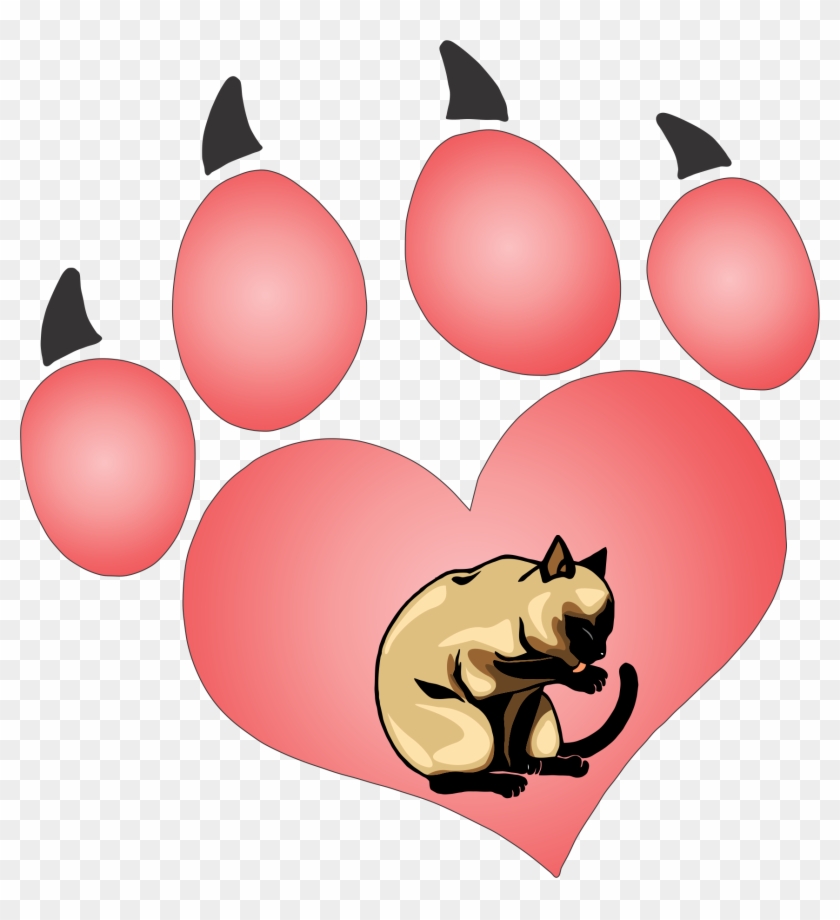 Hotsigns And Decals - Love Paw Print Clipart