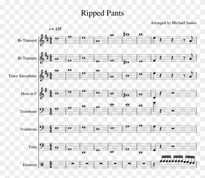 Ripped Pants Sheet Music Composed By Arranged By Michael Gravity Falls Tenor Sax Clipart 767459 Pikpng