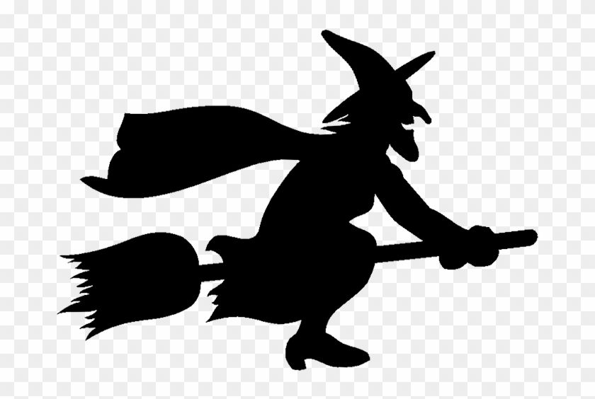 Flying Witch Png - Silhouette Of A Witch Clipart #767676