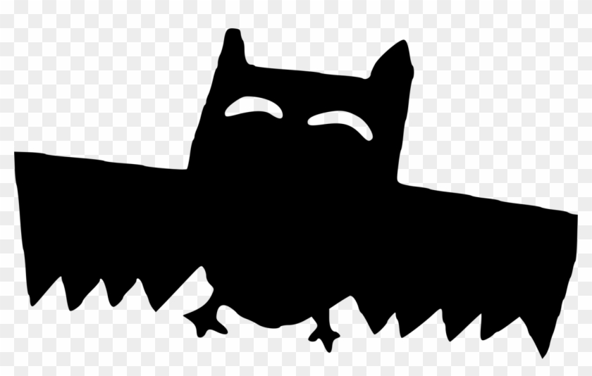 Tree Bat Cat Drawing Silhouette - Spooky Bat Clipart #767709