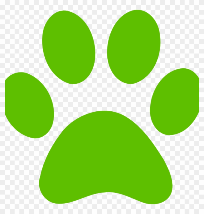 4546539 Cat Paws Clipart - Green Dog Paw Print - Png Download #767814