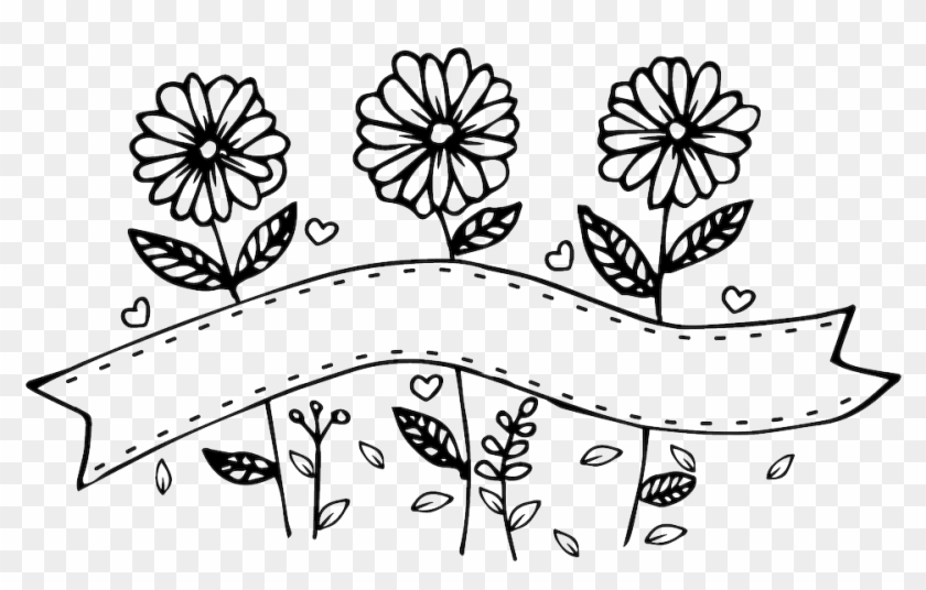 Blanco Y Negro Flor Cartoon Vectores - Flor Blanco Y Negro Png Clipart #768546