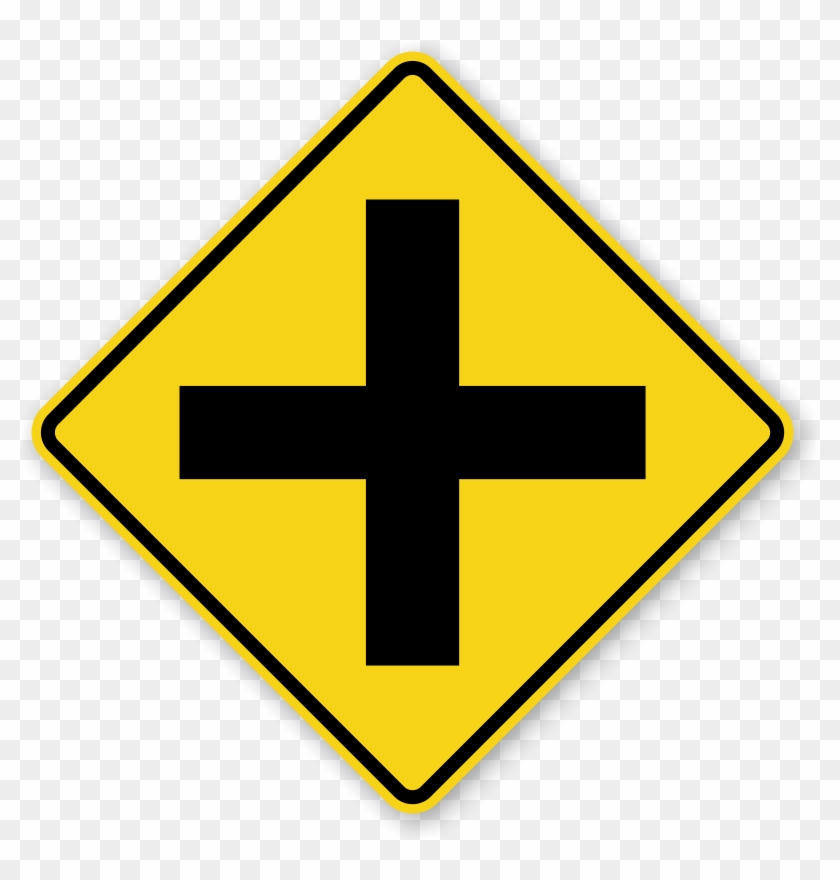 Cross Road - Intersection Sign Clipart #768876