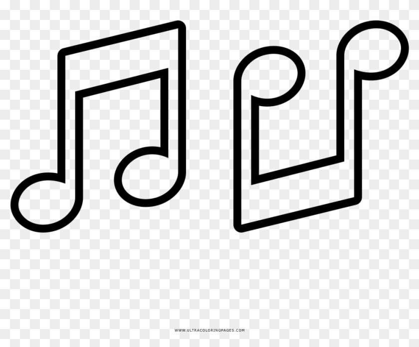 Dibujo De Notas Musicales Para Colorear - Notas Musicales Para Dibuja Clipart