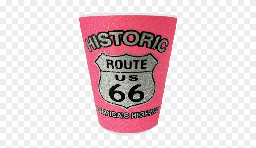 Route 66 Pink Glitter Shotglass - Car Clipart #770112