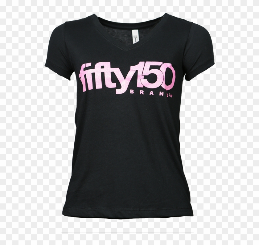 Black Deep V-neck Tee Hot Pink Glitter Logo - Annie Uut De Bochte Clipart