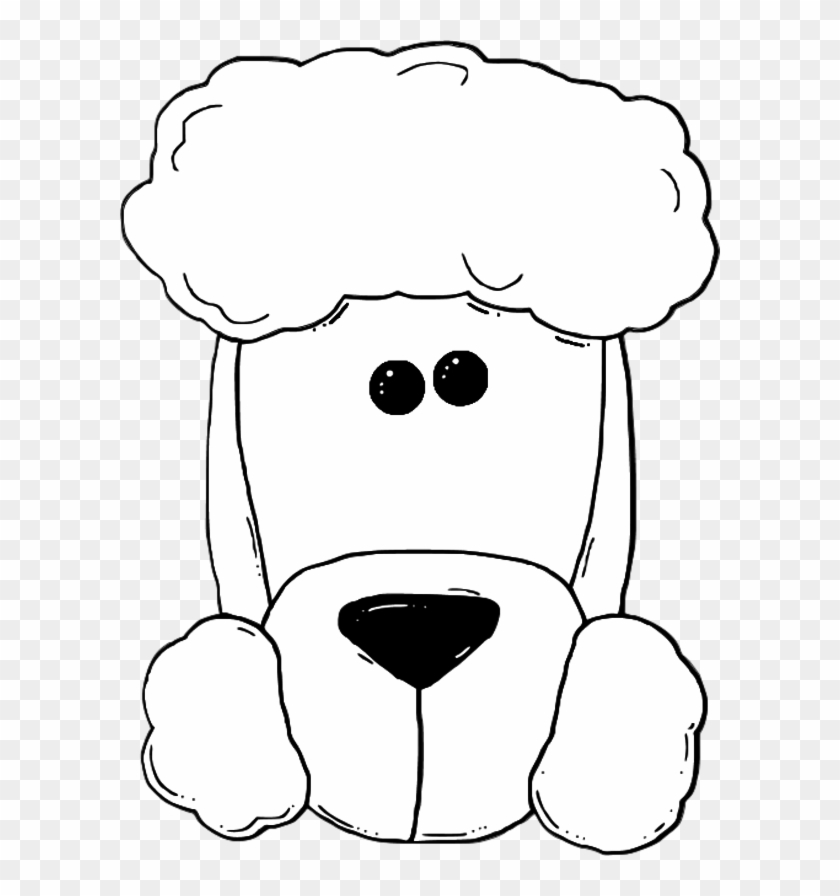Dog Face Cartoon Outline - Dogs Coloring Pages Face Clipart