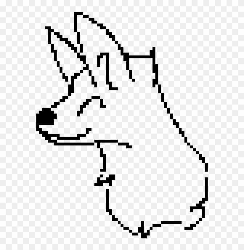Dog Face - Line Art Clipart