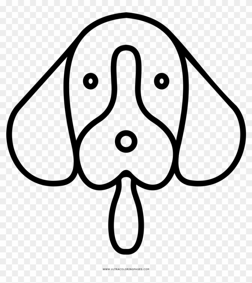 Dog Face Coloring Page - Dibujo Cara De Perro Clipart #772512