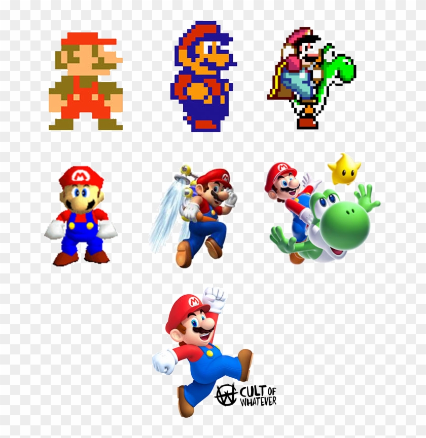 Super Mario Character History - Super Mario Character 2d Clipart