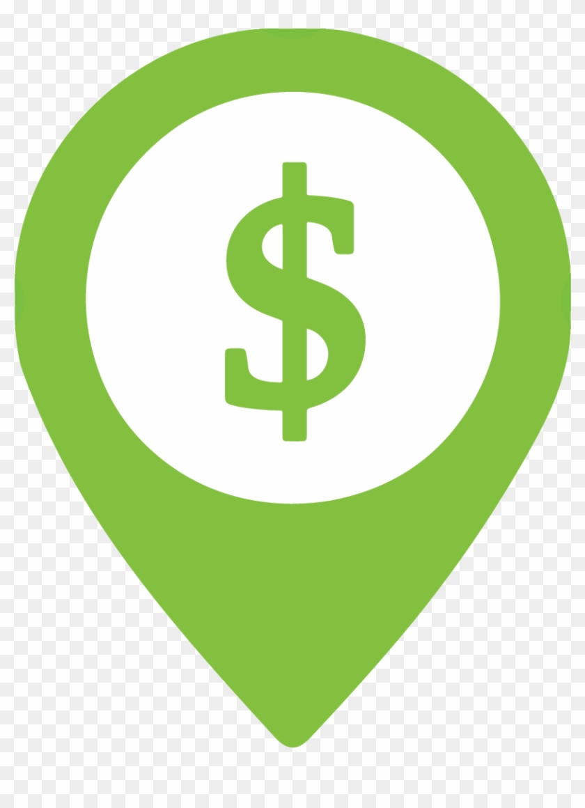 Location Mark With Dollar Sign - Emblem Clipart