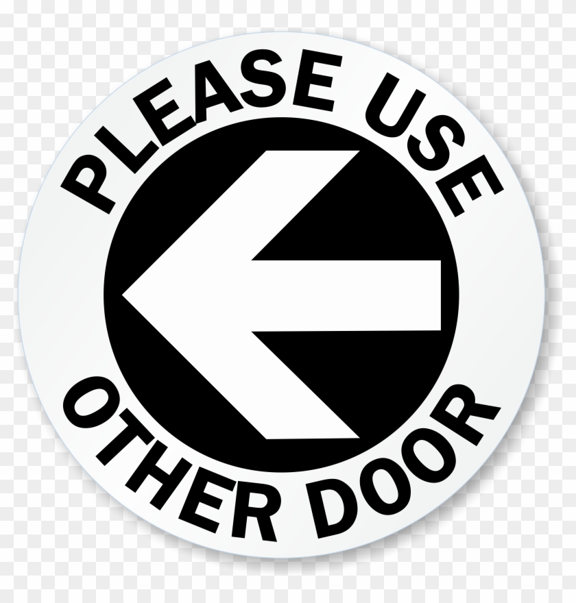 Please Use Other Door Left Arrow Decal - Circle Clipart