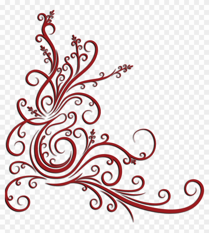 Tattoo Lace Boarder Filigree Mehndi Drawing Clipart - Floral Corner - Png Download