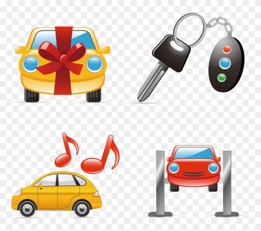 Cartoon Car Keys - Car Wash Icon Clipart