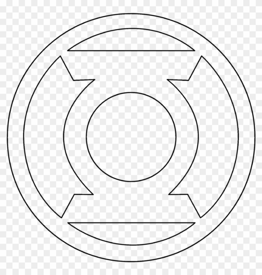 Green Lantern Symbol Coloring Pages With Corps Outline - Superhero Logo Colouring Pages Clipart #774815