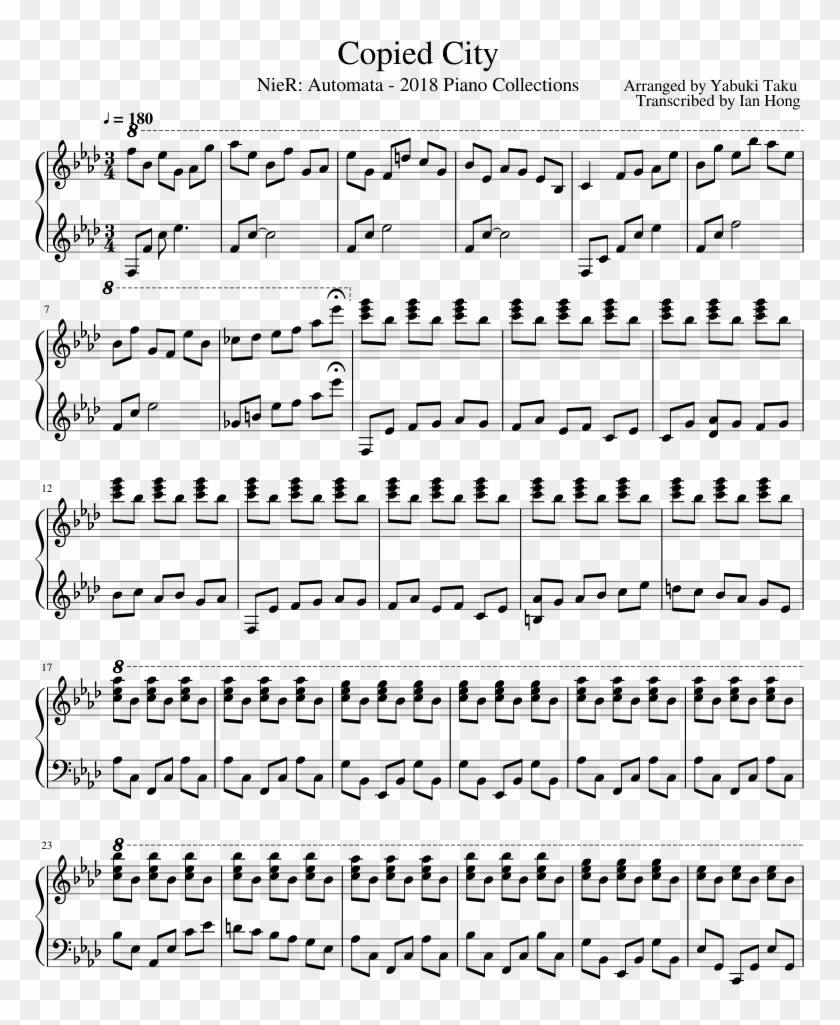 Copied City - Nier Automata Copied City Sheet Music Clipart #775888