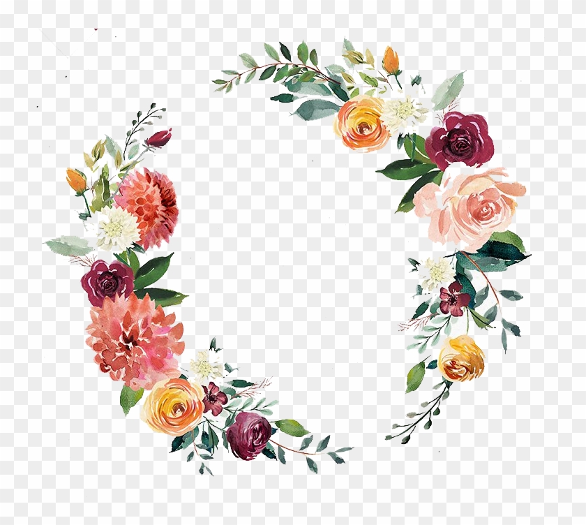 Free Watercolor Wreath Wedding Invitation - Transparent Watercolor Wreath Png Clipart #775909