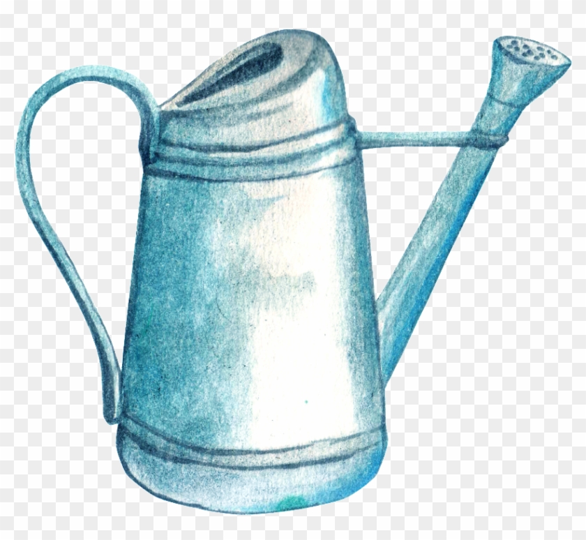 Blue Hand Drawn Kettle Cartoon Transparent Watercolor - Teapot Clipart