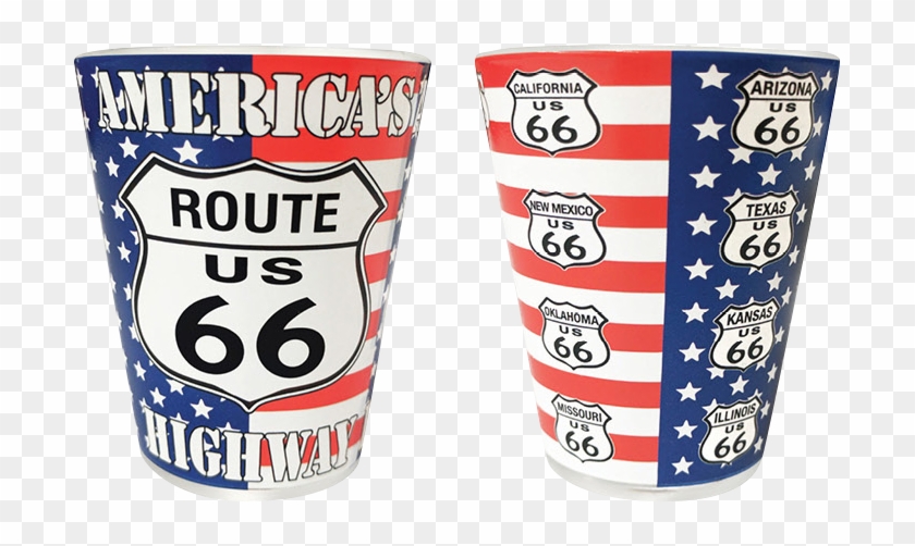 Route 66 American Flag America's Highway Shot Glass - Coffee Cup Clipart #777563