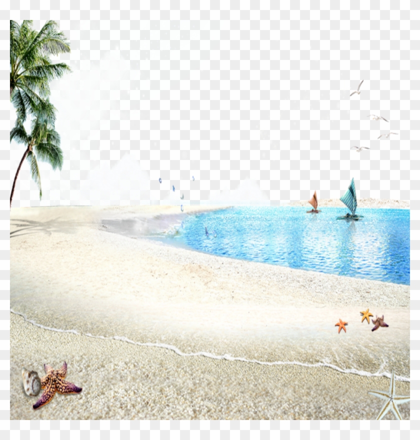 Mq Beach Sand Water Ocean Landscape - Beach Clipart