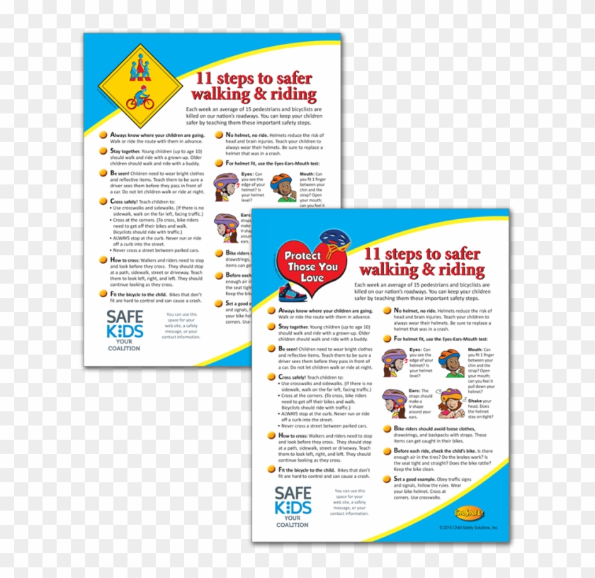 11 Steps To Safer Walking & Riding Parent Tip Sheet Clipart