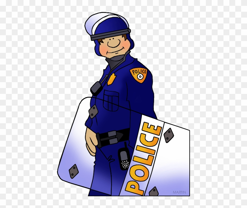 Occupations Clip Art By Phillip Martin, Police - Label The Police Officer - Png Download #778305