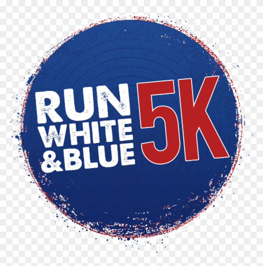 White & Blue 5k & Kids 1k Family Glow Run - Circle Clipart