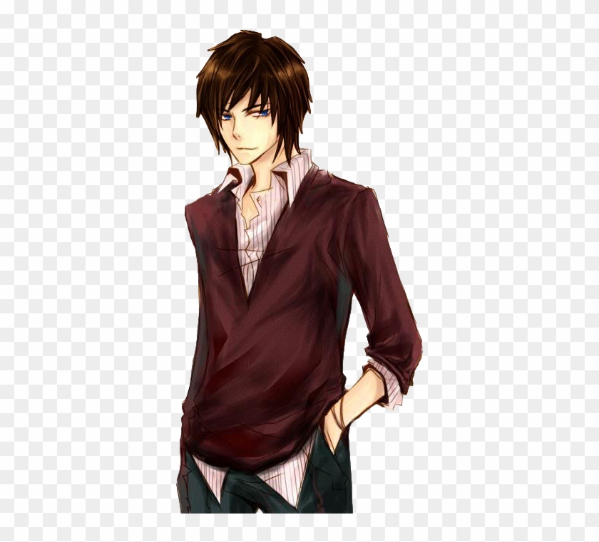 Anime Guy Png - Anime Male Brown Hair Clipart