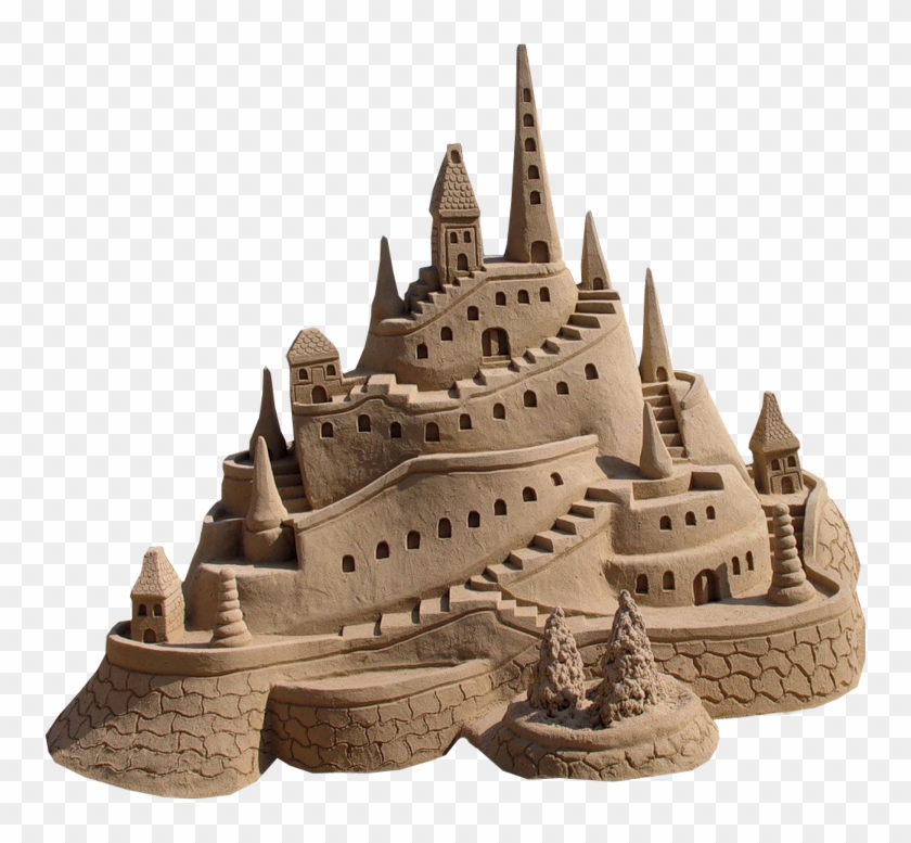 Brown Tan Sandcastle Sand Beach Polyvore Moodboard - Sand Sculpture Png Clipart