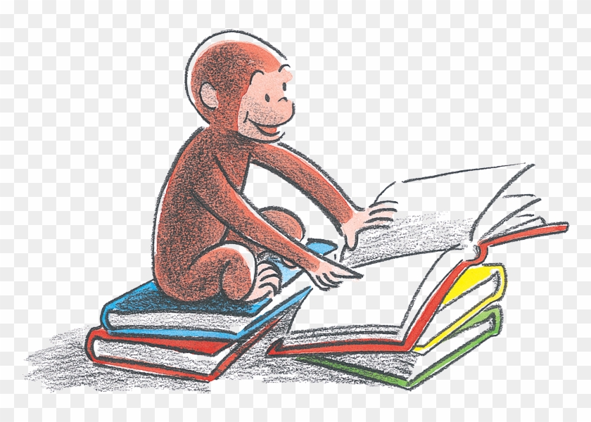 Curious George Has Been A Curious Monkey For 75 Years - Curious George Reading Book Clipart