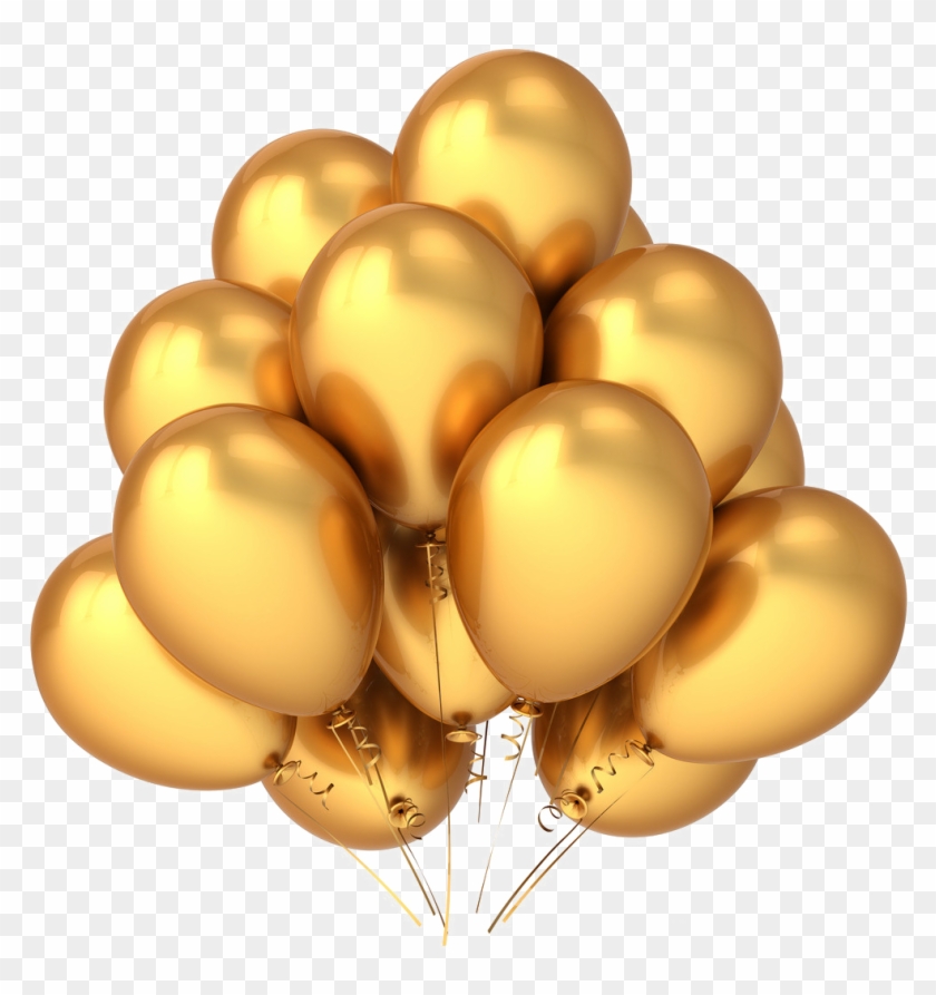 Gold Balloons Png Vector Images - Balloon Png Clipart