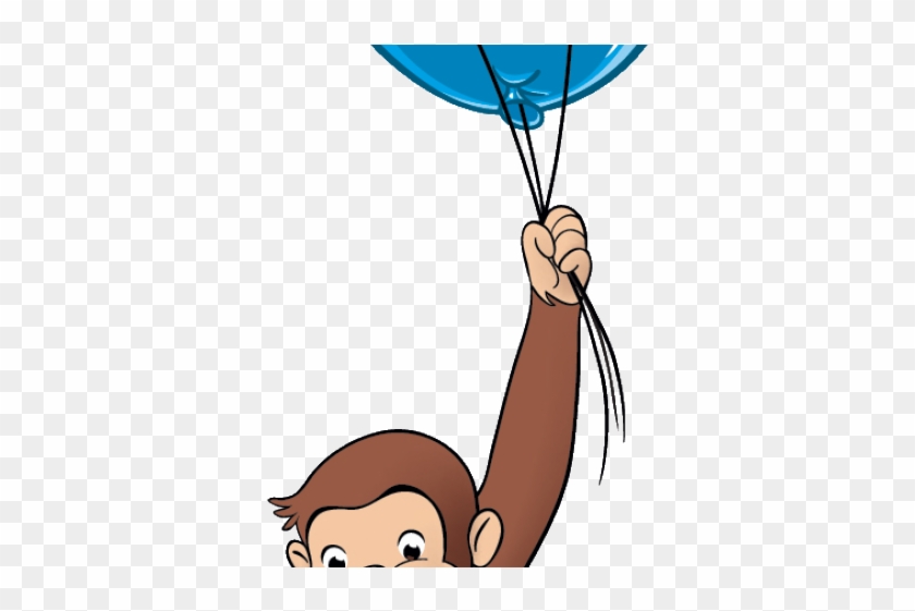 Please Clipart Curious George - Curious George With Balloons - Png Download