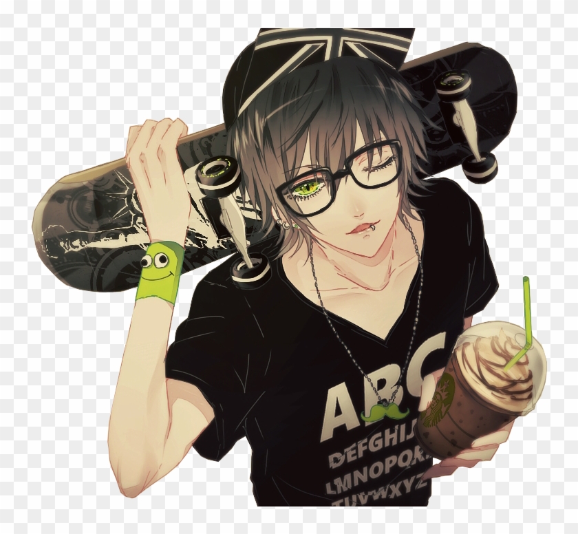 Anime Boy Skateboard Clipart
