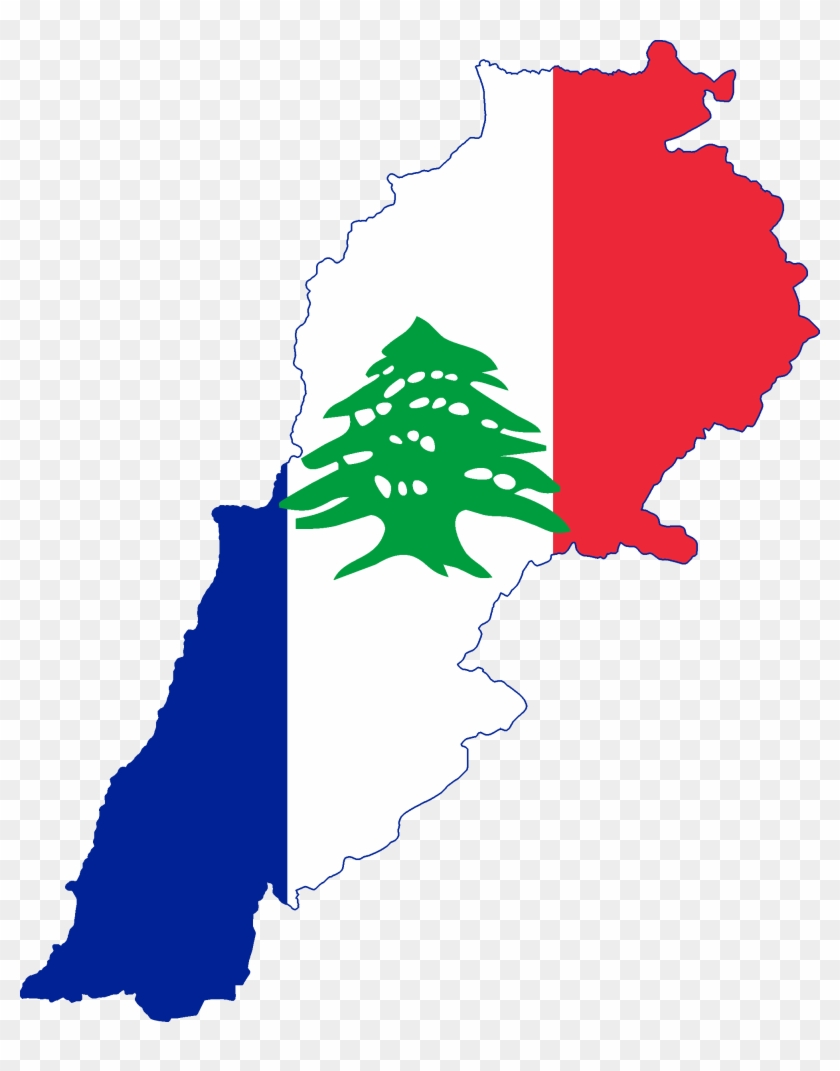 Flag Map Of French Lebanon - Lebanon Capital City Map Clipart #779782